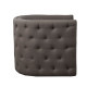 Dark Grey Button Tufted Square Swivel Chair 